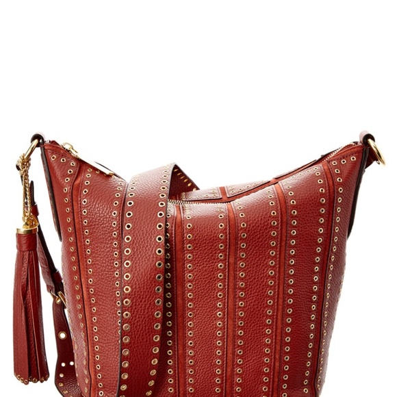 Micheal Kors Brooklyn Grommet MD feed bag Brick - Picture 1 of 2
